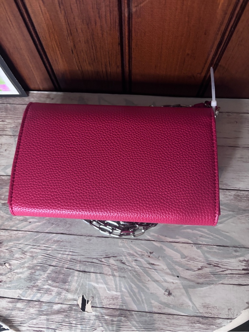 Tahari Wristlet Clutch with Silver Chain - Picture 5 of 8
